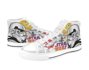 Zapatos personalizados de Star Wars, zapatillas altas pintadas, calzado personalizado