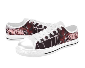 Spiderman  Custom Shoes Painted Low Top Sneakers Custom Footwear