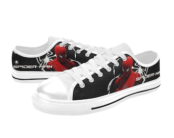 Aangepaste schoenen Spiderman Geschilderde lage sneakers aangepast schoeisel