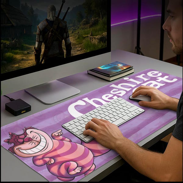 Cheshire Cat Mouse Pad Gaming Desk Mat Custom for PC Gamer Setup