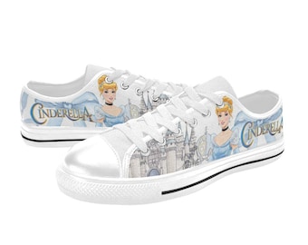 Cinderella Custom Shoes Painted Low Top Sneakers Custom Footwear