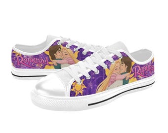Tangled Rapunzel Custom Shoes Painted Low Top Sneakers Custom Footwear