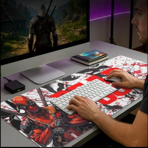 Deadpool Mouse Pad Gaming Desk Mat Custom for PC Gamer Setup