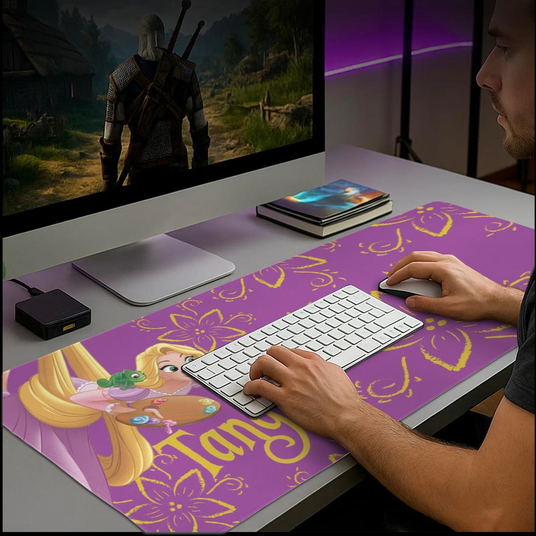 Tangled Rapunzel Mouse Pad Gaming Desk Mat Custom for PC Gamer Setup - Etsy