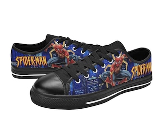 Aangepaste schoenen Spiderman Geschilderde lage sneakers aangepast schoeisel