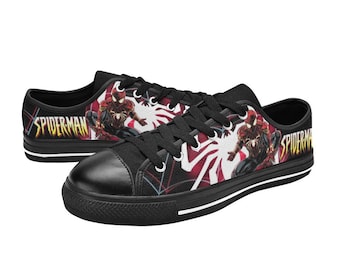 Aangepaste schoenen Spiderman Geschilderde lage sneakers aangepast schoeisel