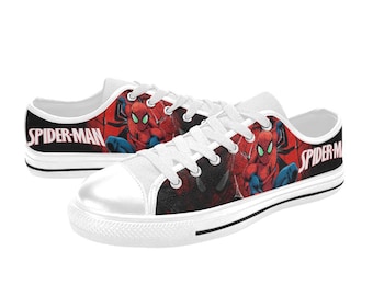 Spiderman  Custom Shoes Painted Low Top Sneakers Custom Footwear