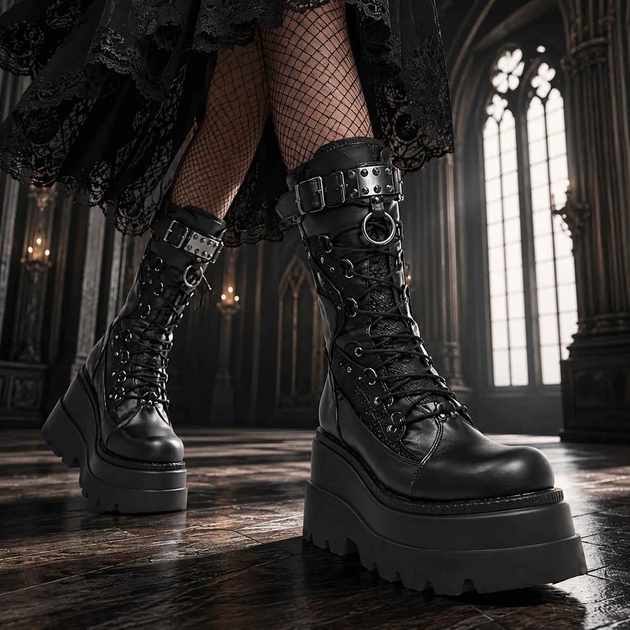 Y2k Leather Boots - Etsy