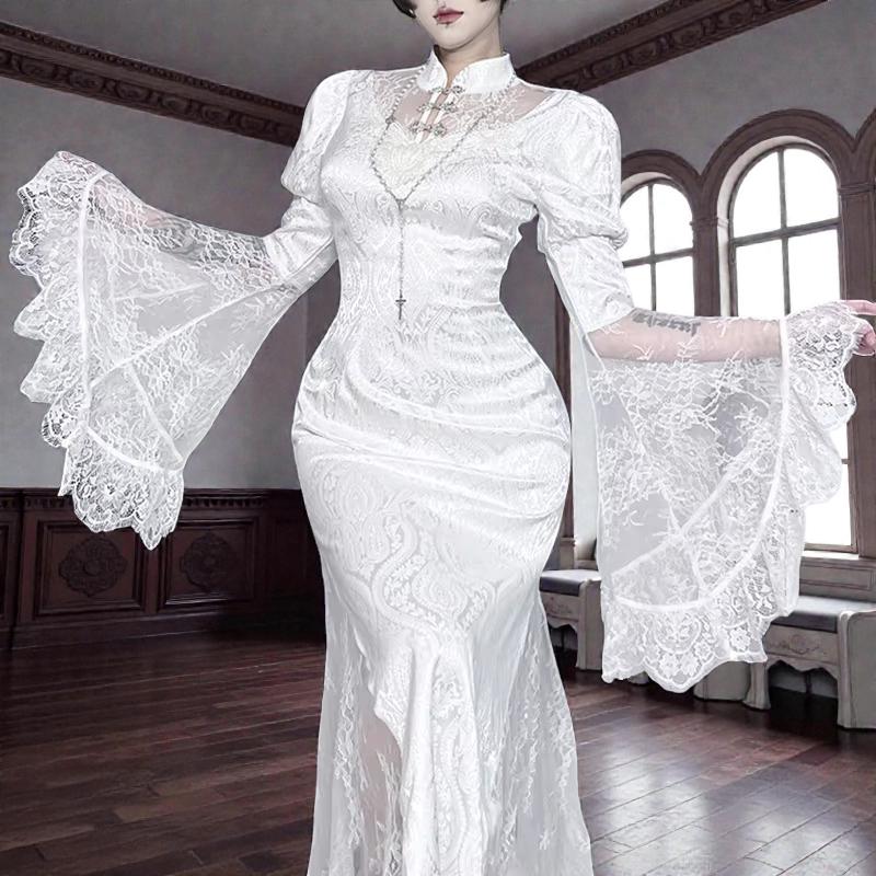 White Goth Dress - Etsy