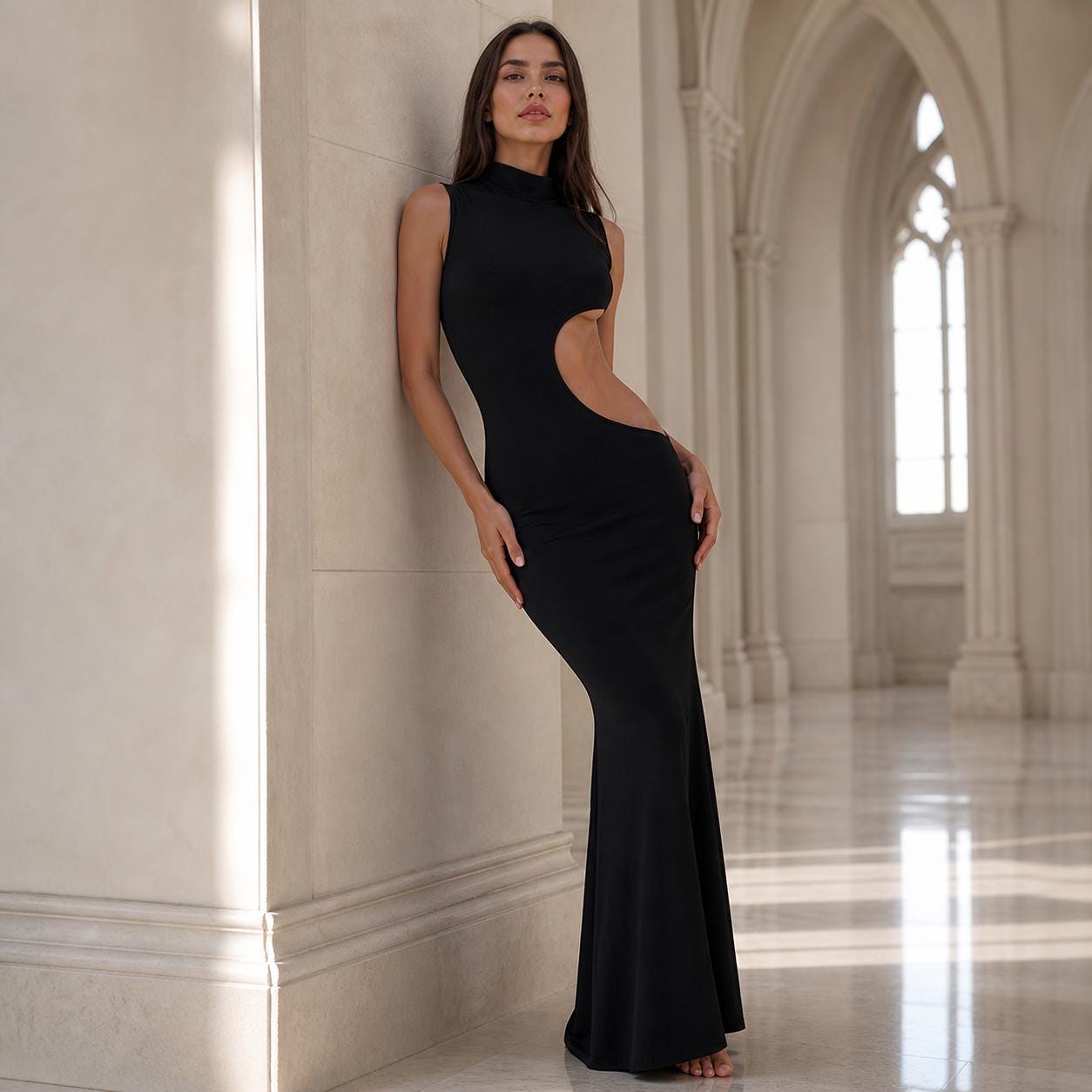Black Backless Maxi Black Embellished Back Fishtail Maxi Dress Maxi Dress  Black Long Dress Theodore Backless
