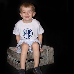 Boys Monogrammed shirt set, seersucker shirt and shorts or pants in many colors, sibling matching outfits 3m,6m,9m,12m,18m,2t,3t,4t, 5,6