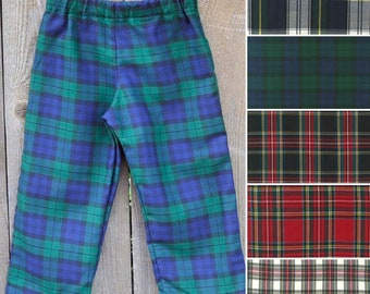 green tartan plaid pants