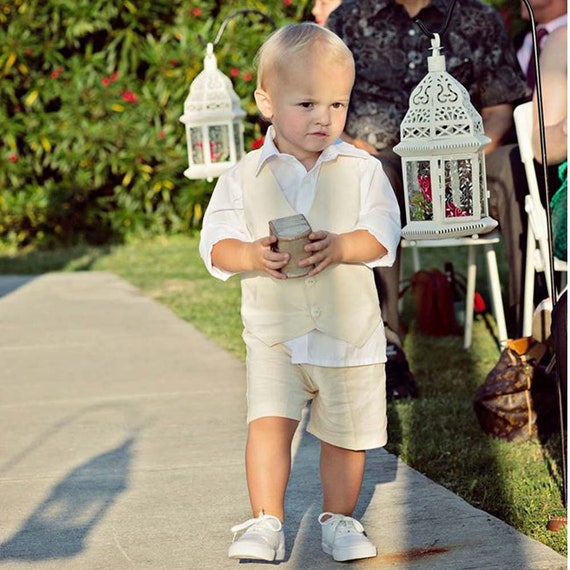 Boys linen hotsell short suit