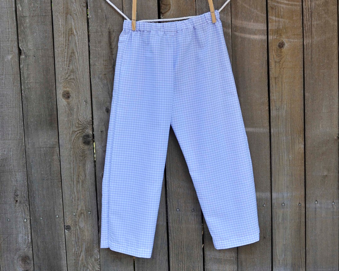 Banded Pant- Blue Minigingham