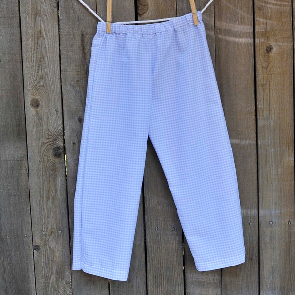 Light blue Gingham pants, boy and girls checked plaid shorts for school Thanksgiving Easter...3m,6m,9m,12m,18m,2t,3t,4t,5,6,7