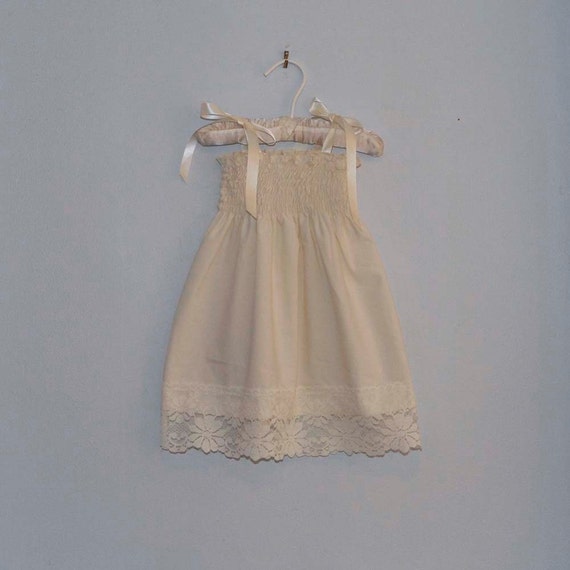Rustic Lace Flower Girl Dress...Rustic Wedding... Cream Ivory Etsy