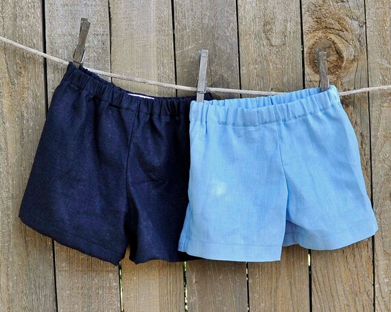 Blue Linen Shorts Toddler Boy Linen 