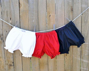 Baby Bloomers, Infant cotton Diaper Cover or Toddler Bloomers, white, red, navy, 3m, 6m, 9m, 12m, 18m, 2t, 3t