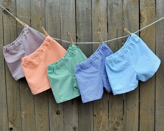 Purple Gingham Shorts or Pants Child Shorts Boy or Girl Many