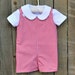 Christmas romper or dress, red Gingham jon jon shortalls longalls or jumper dress Brother sister matching Can be monogrammed with add on 