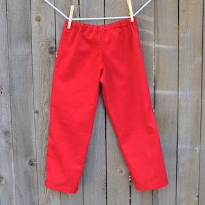 Red Corduroy Pants Girls and Boys pants, Brother sister matching Christmas outfit, 3m,6m,9m,12m,18m,2t,3t,4,5,6 image 1