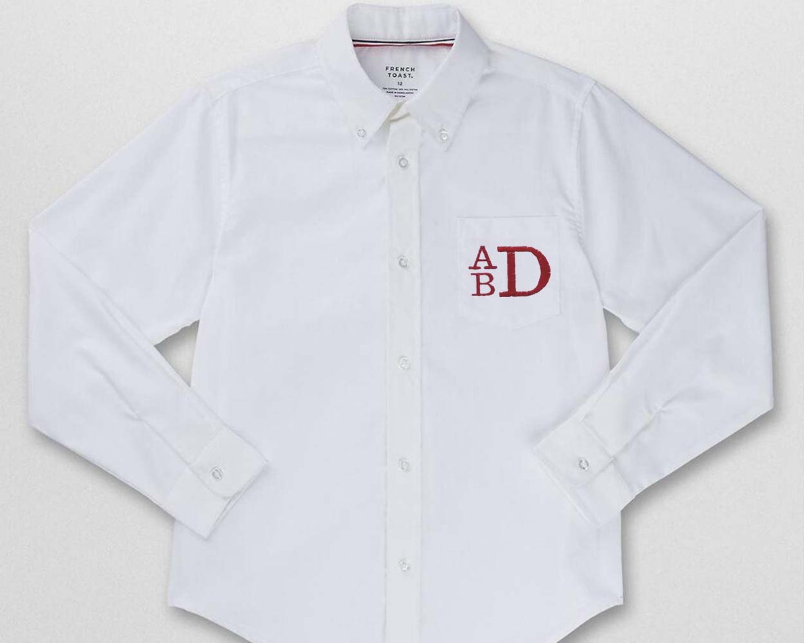 Monogrammed White Oxford Shirt Boys Long Sleeve Shirt Ring Etsy