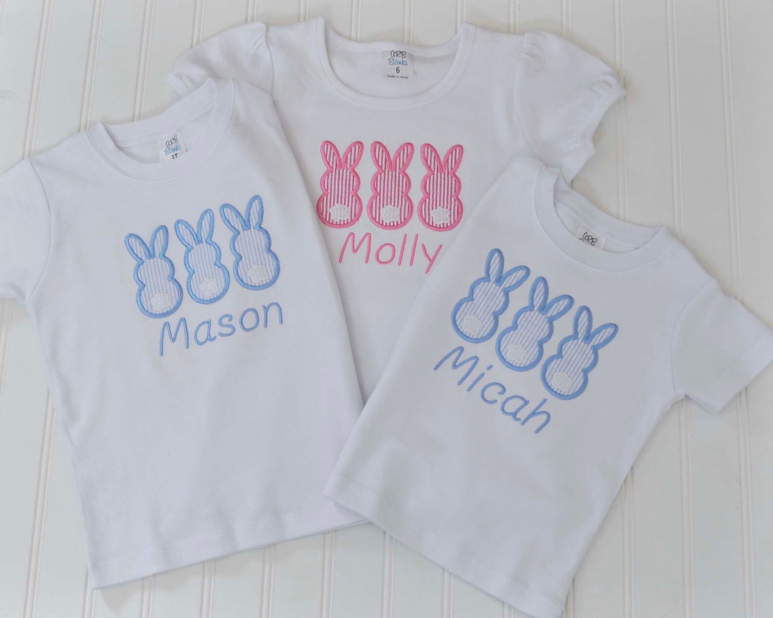 Baby Boy Easter Outfit/ Personalized Shirt/ Three Bunny Shirt Etsy