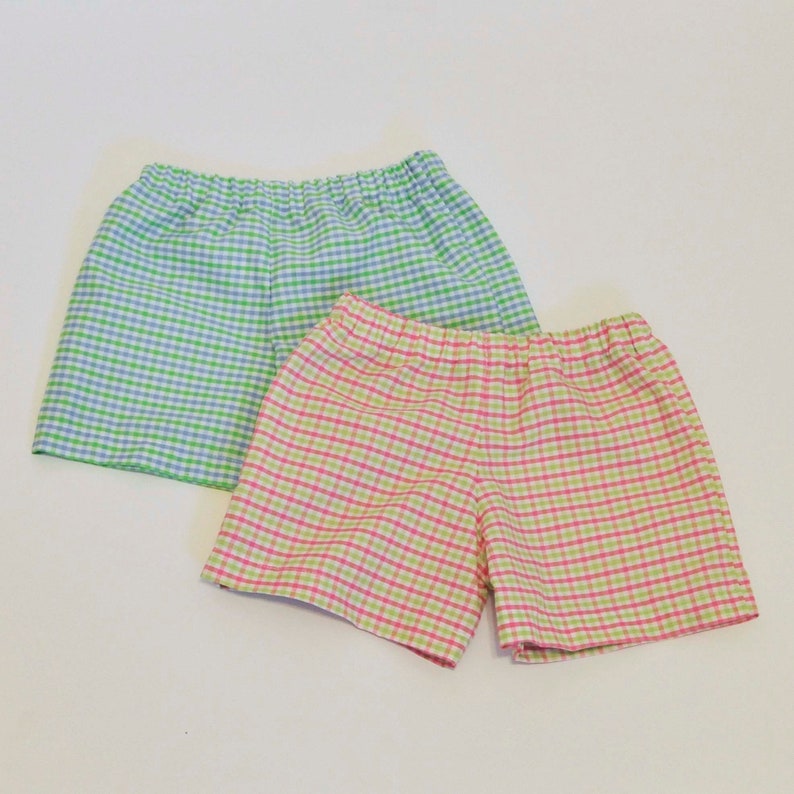 Red White and Blue Gingham Short Checked Plaid Pants for Boys - Etsy