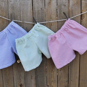 Seersucker shorts, LINED, Boys shorts or pants in many colors, Easter photos Brother sister matching 3m,6m,9m,12m,18m,2t,3t,4t,5,6,7,8,10,12 Bild 1