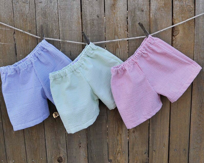 Seersucker shorts, LINED, Boys shorts or pants in many colors, Easter photos Brother sister matching 3m,6m,9m,12m,18m,2t,3t,4t,5,6,7,8,10,12 Bild 1