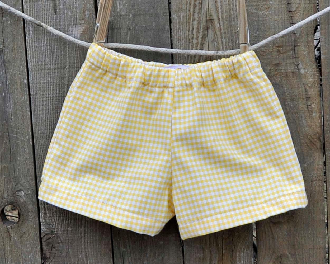 Yellow Gingham Shorts or Pants Children 