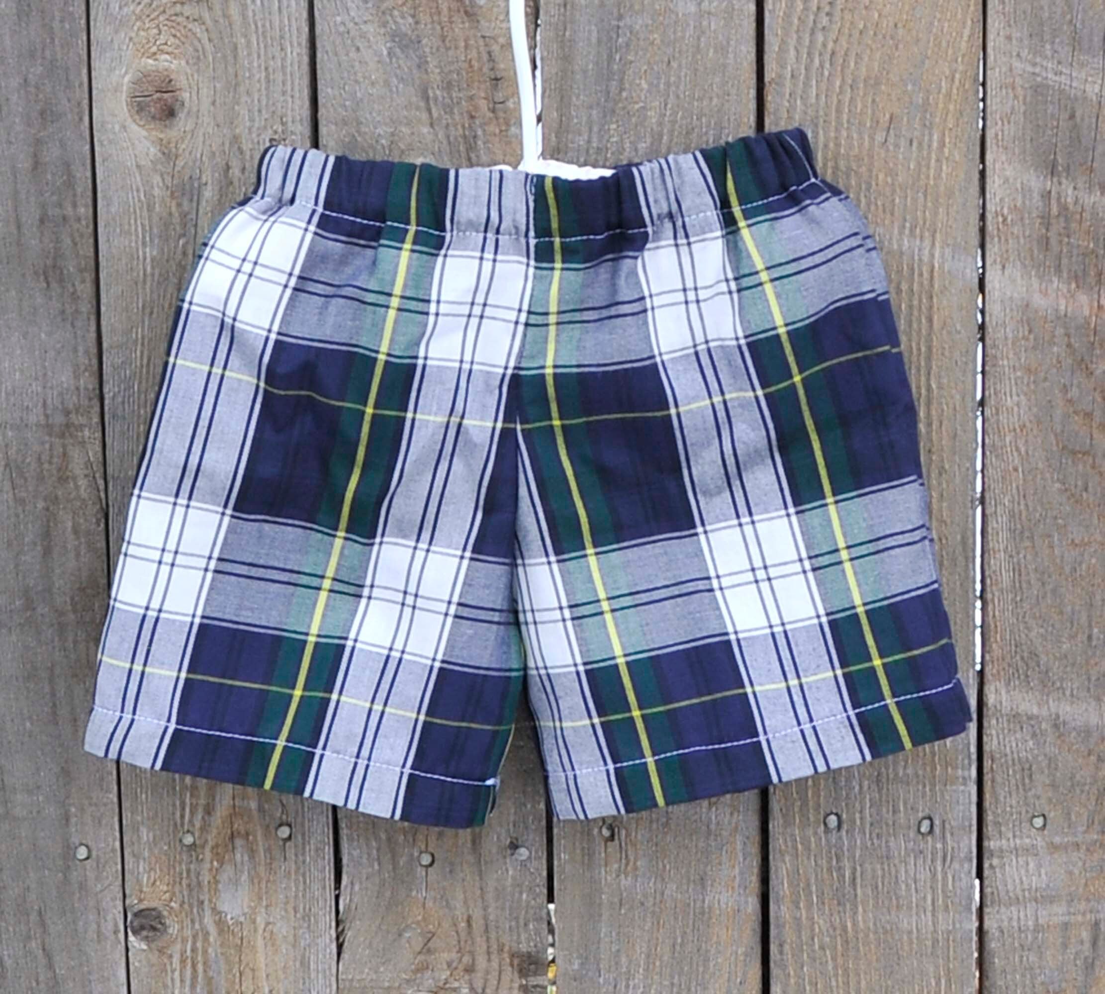 Summer Kids shorts fashion plaid patchwork shorts Boys and girls cotton  straight knee length pants