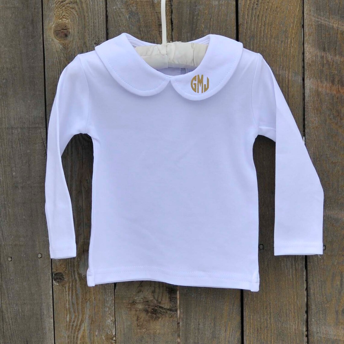 Monogrammed Long Sleeve Peter Pan Collared shirt baby dress Etsy
