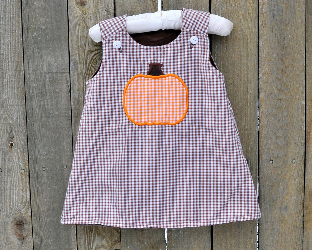 Thanksgiving Pumpkin Dress Baby Girl A-line Jumper or Romper - Etsy