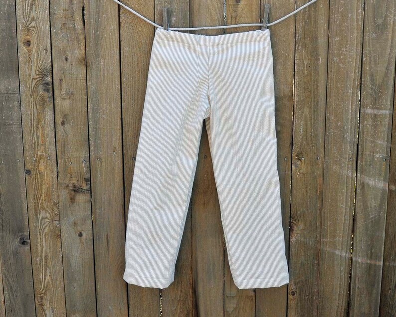 Blue Seersucker Pants or Shorts, many colors for school, Beach Weddings, Photos, 3m,6m,9m,12m,18m,2t,3t,4t,5,6,7,8,10,12 image 3
