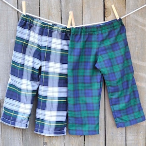 Red Christmas pants, lightweight red and ivory plaid shorts for boys and girls, tartan Thanksgiving clothes 3m,6m,9m,12m,18m,2t,3t,4t,5,6,7 image 6