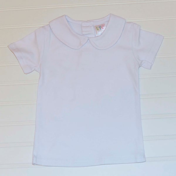 Peter Pan Collared shirt, Short Sleeve dress Shirt, baby girl, toddler boy shirt 6m,12m,18m,2t,3t,4t,5t