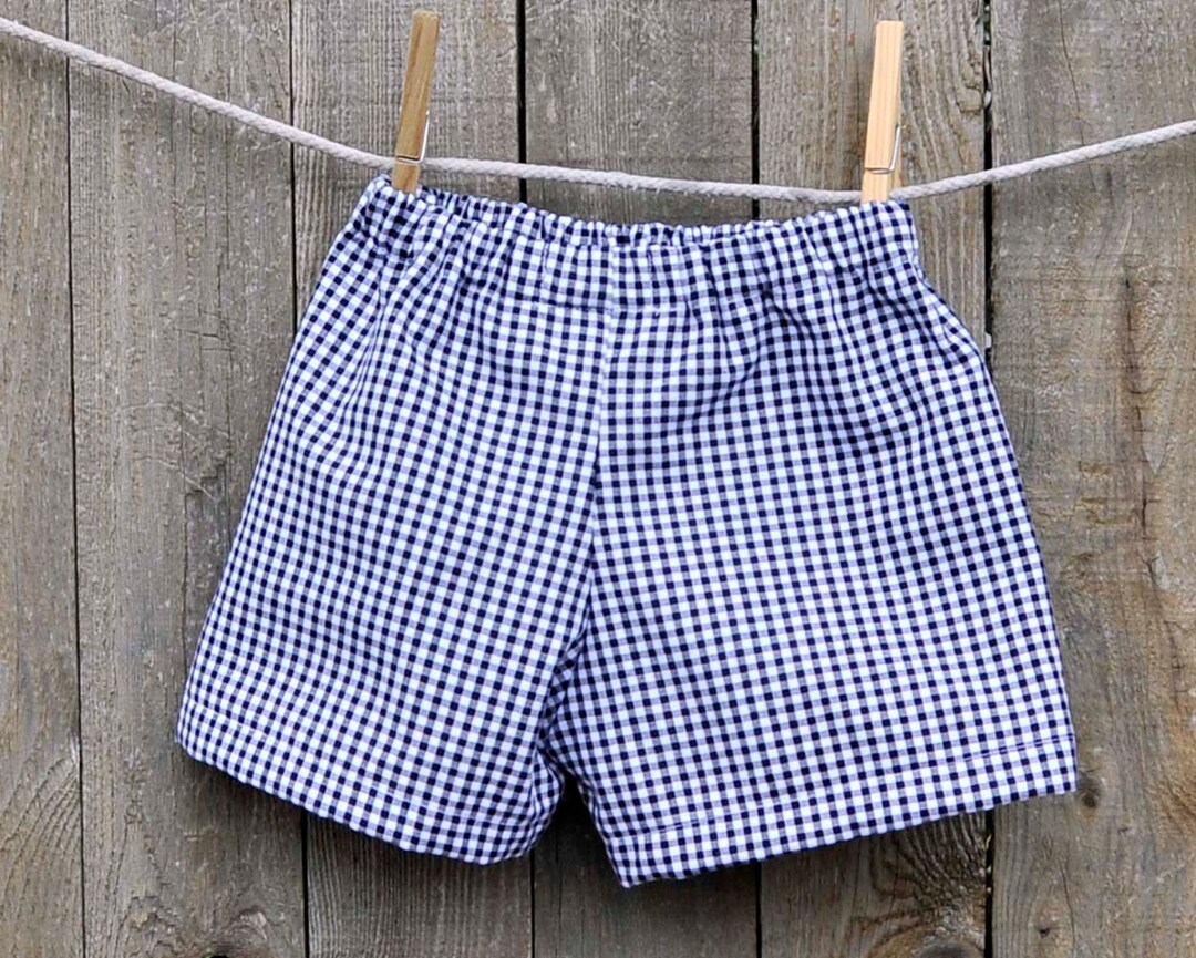 Black Gingham Shorts or Pants, Many Colors Checked Plaid for Baby or ...