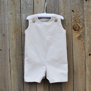 Natural Linen Jon Jon or Jumper Dress, shortall or longalls romper great for Beach Photos and Weddings, monogrammed with add on