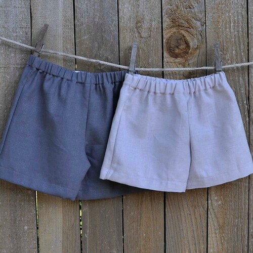Linen Shorts White Khaki Grey Linen Boys Shorts Many Etsy