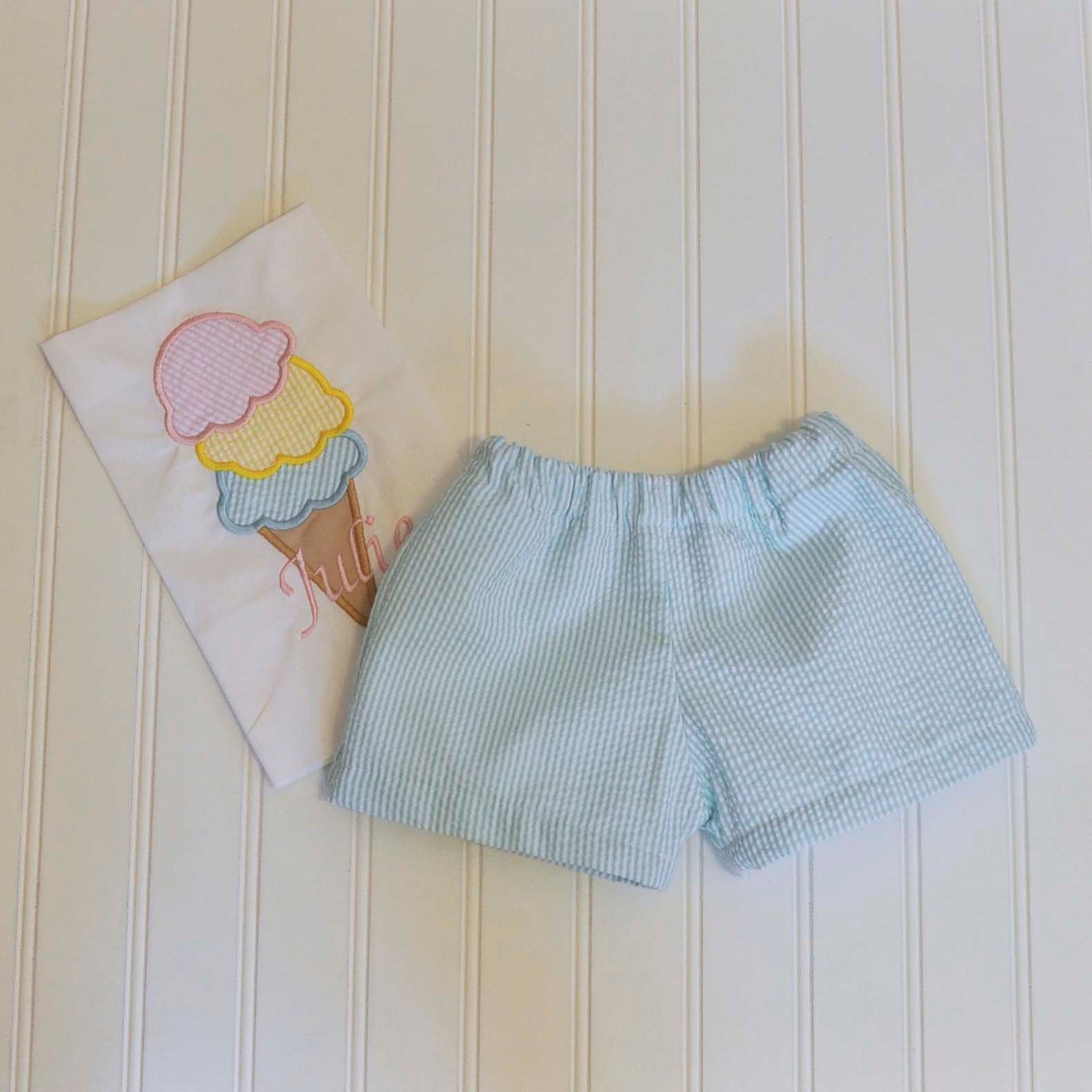 Baby Boy Ice Cream Cone Shirt or Bubble Romper Personalized Etsy