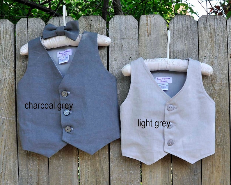 Rustic Ring Bearer suit ivory linen pants vest and bowtie Etsy