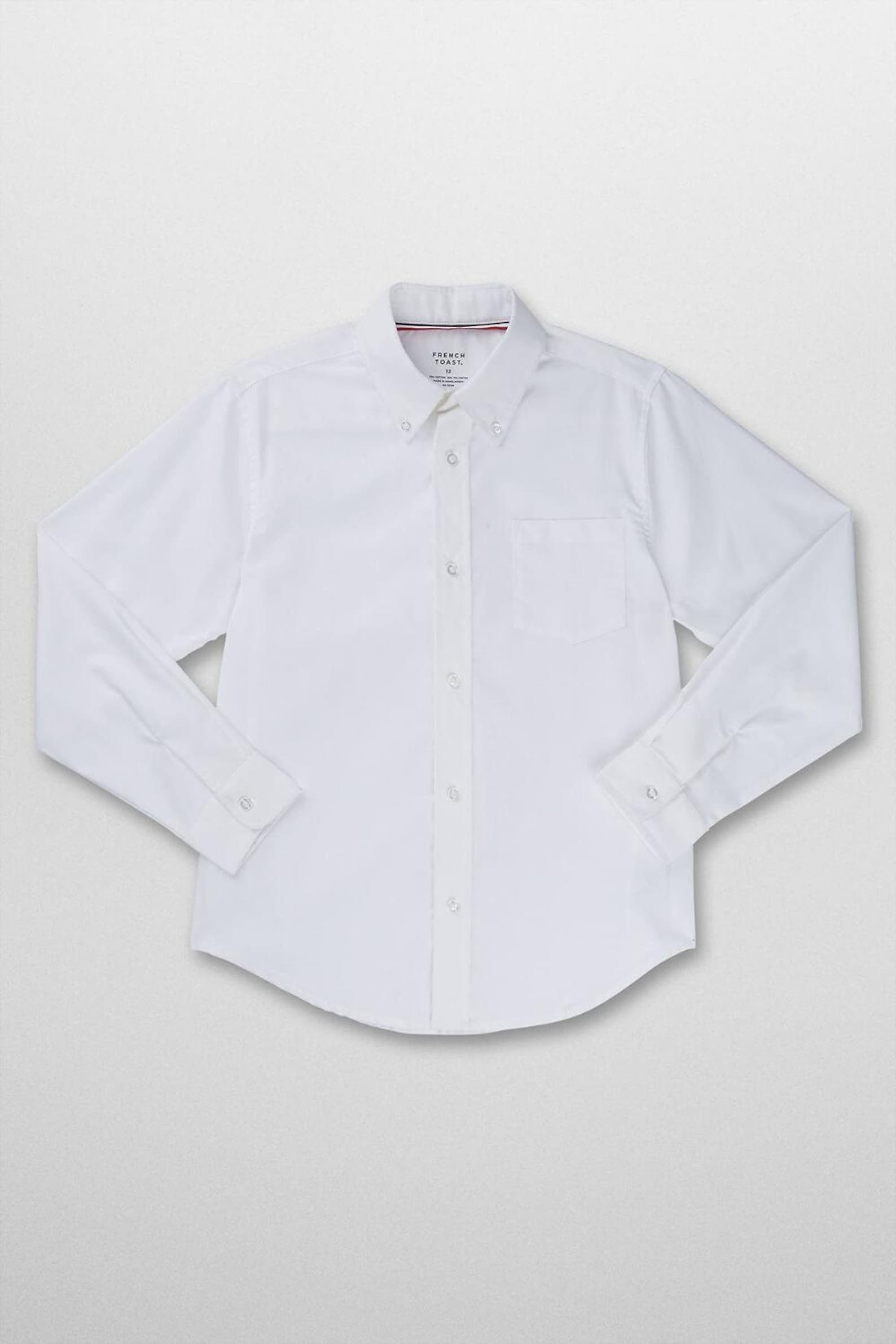 Boys White Dress Shirt Monogrammed Oxford Long Sleeve Shirt, Ring ...