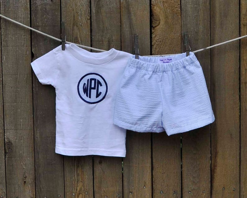 Blue Seersucker Pants or Shorts, many colors for school, Beach Weddings, Photos, 3m,6m,9m,12m,18m,2t,3t,4t,5,6,7,8,10,12 image 5