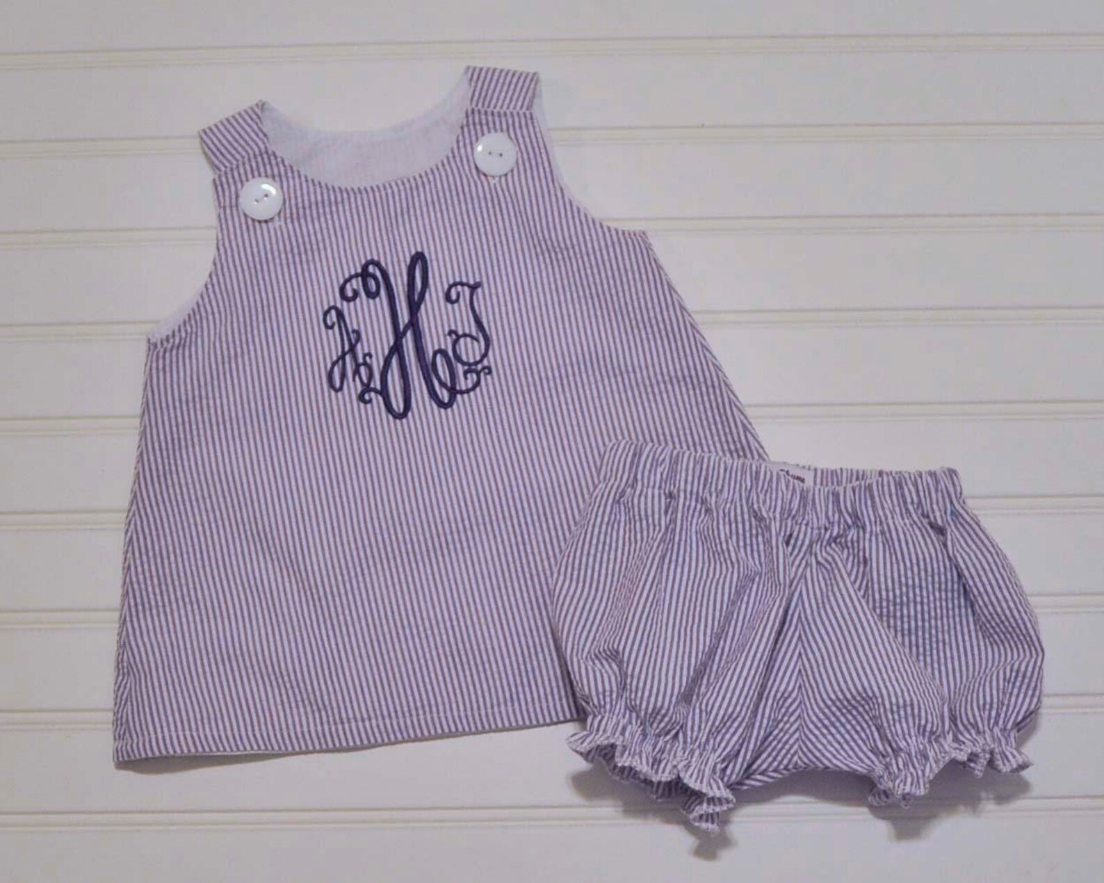 Jonas Seersucker Romper, Mini Stripes main image 0
