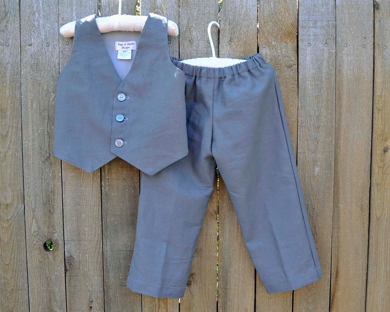 Charcoal Grey Linen Pants and Vest Boys linen suit Ring | Etsy