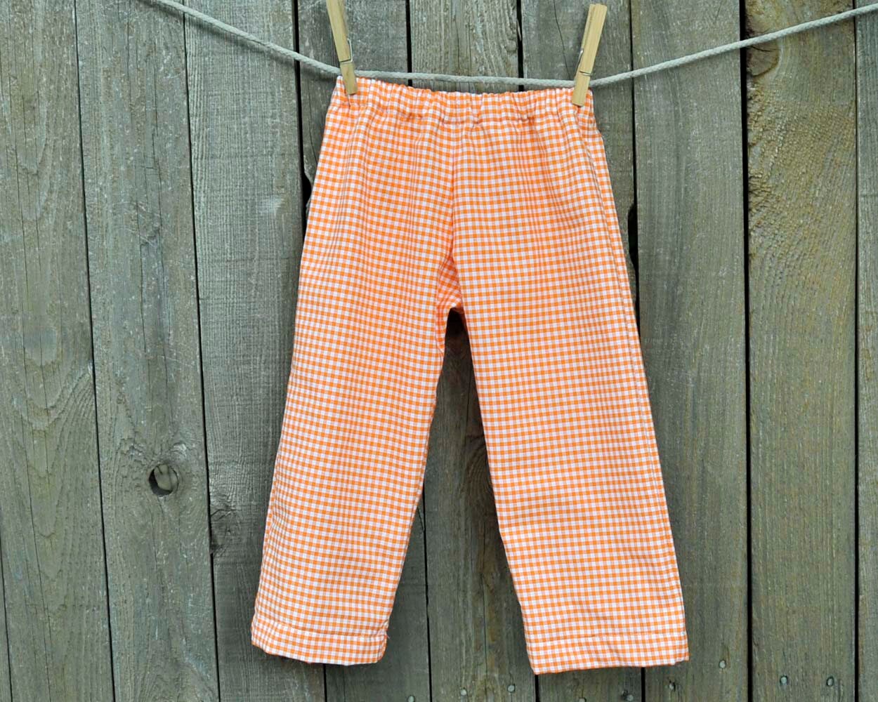 Orange Gingham Pants or Shorts Many 