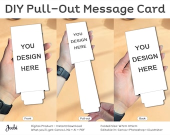 DIY Pull-Out Message Card – Editable Template (Canva / AI / PDF)