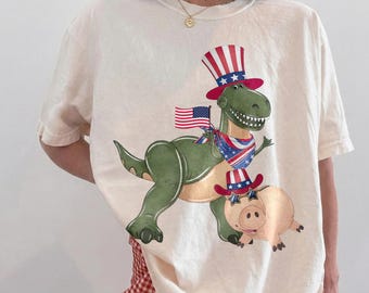 Toy Story Patriotic Shirt, Rex and Hamm Shirt, 4th of July Shirt, Disney Pixar Toy Story USA 250th Anniversary Shirt, Disney Family Vacation