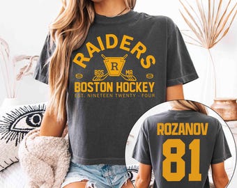 Comfort Colors Boxy Crop Top Boston Raiders Tee, Ilya Rozanov 81-Boston Raiders Tee, Heated Rivalry Boxy Tee, Ilya Rozanov Shane Hollander
